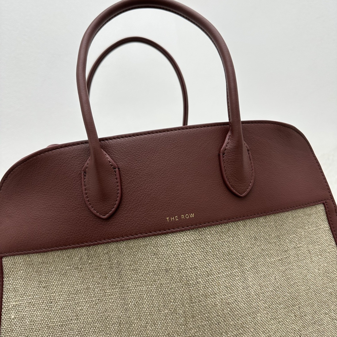 中号帆布皮拼接红Margaux15系列帆布皮拼接️品牌在极简设计上的功力线条干净尽管没有什么logo印花