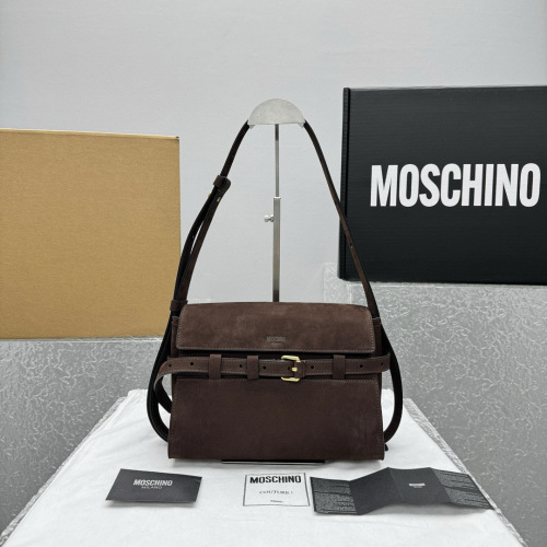 Moschino Tie Me FW24 Brown Suede Leather Medium Satchel Bag 1 Moschino Tie Me FW24 Brown Suede Leather Medium Satchel Bag
