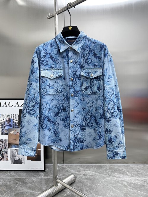 Louis Vuitton Camisa Vaquera con Estampado Floral para Hombre, Diseño Exclusivo 21 Louis Vuitton Camisa Vaquera con Estampado Floral para Hombre, Diseño Exclusivo