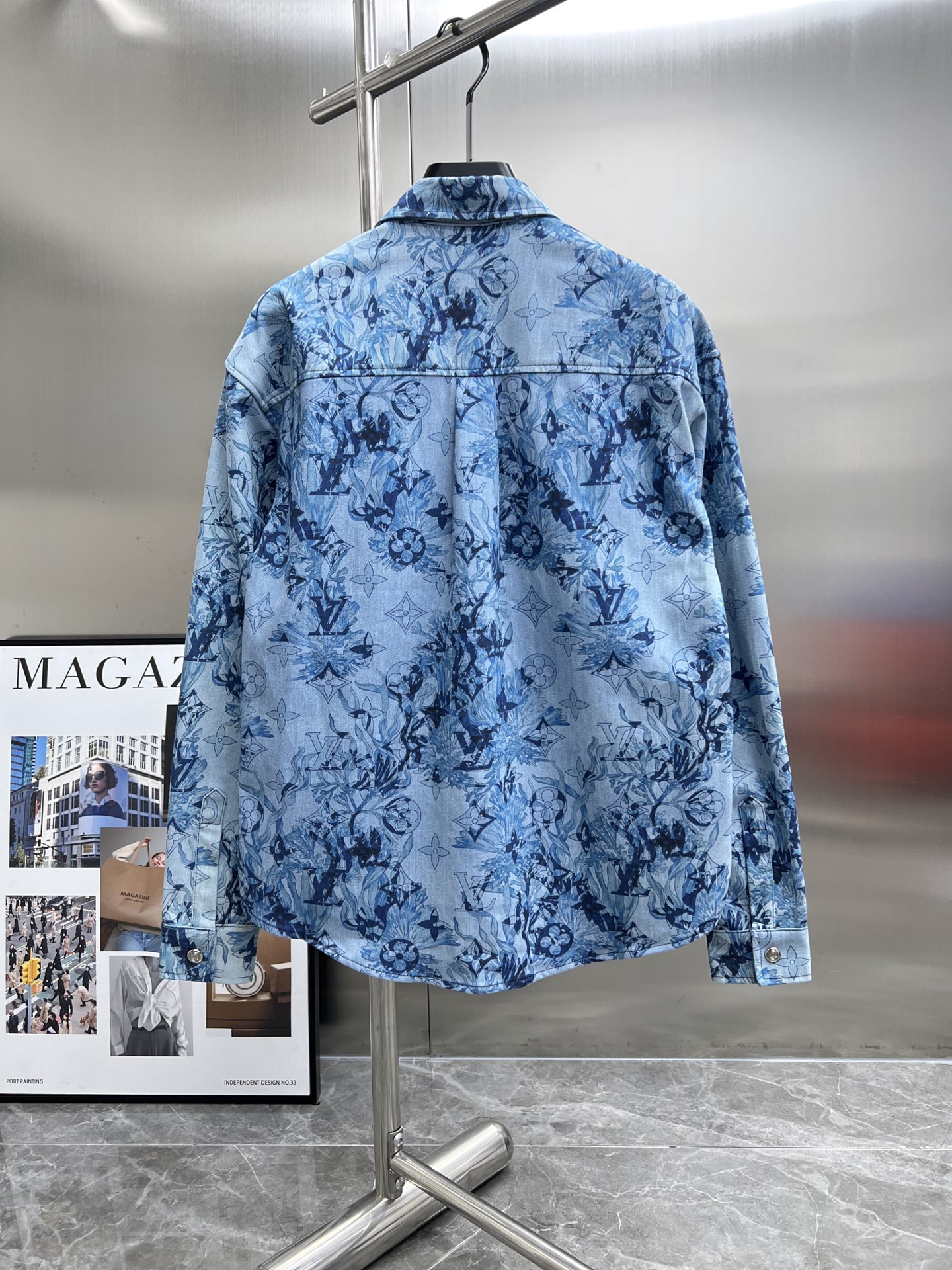 Louis Vuitton Camisa Vaquera con Estampado Floral para Hombre, Diseño Exclusivo 4 i1750315653547 5077 0 2