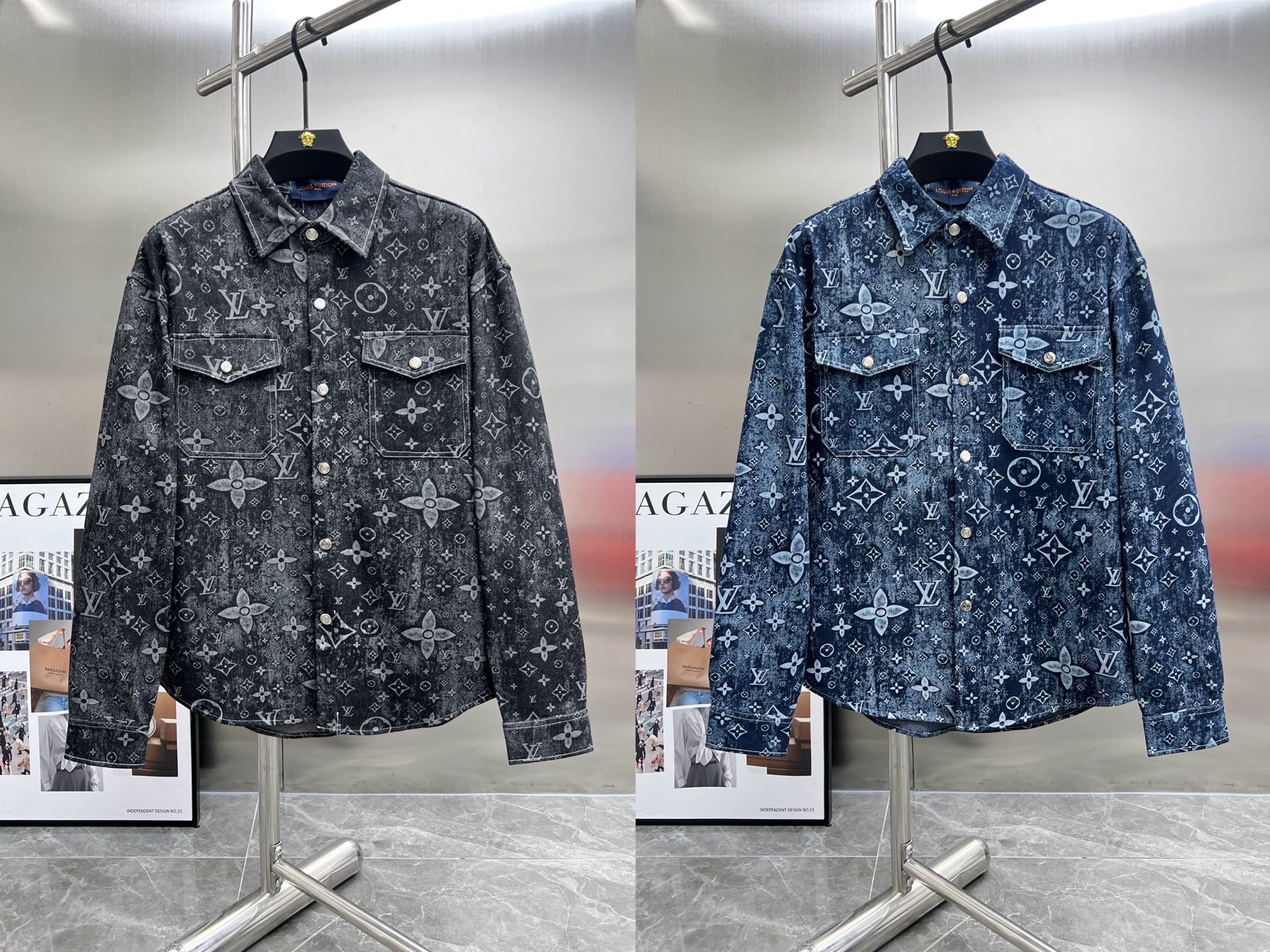 Camisa Vaquera Louis Vuitton con Diseño Monograma Distorsionado - Elegancia Casual 15 i1750316284095 9405 0 13