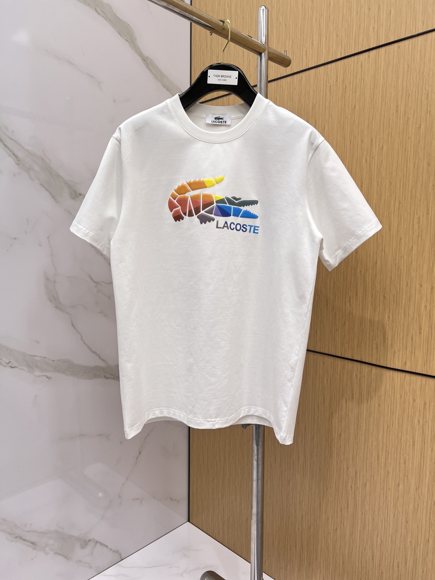 P125 Cocodrilo 🐊 LACOSTE🌟 Nuevo lanzamiento en tienda oficial, camiseta de cuello redondo y manga corta, di…