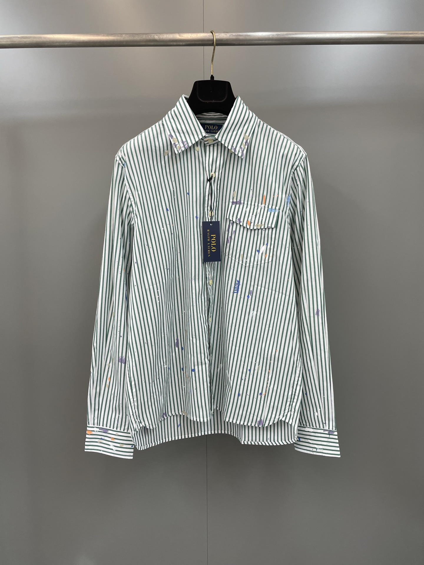 NO:779352,Raff's 26 new ink-striped cotton long-sleeved shirt, classic version and high version!  cotton, men's clothing, shirts,19860909拉夫家26新款泼墨条纹棉质长袖衬衫, 经典版 高版本！ 棉,男装,shirts,,Women's clothing