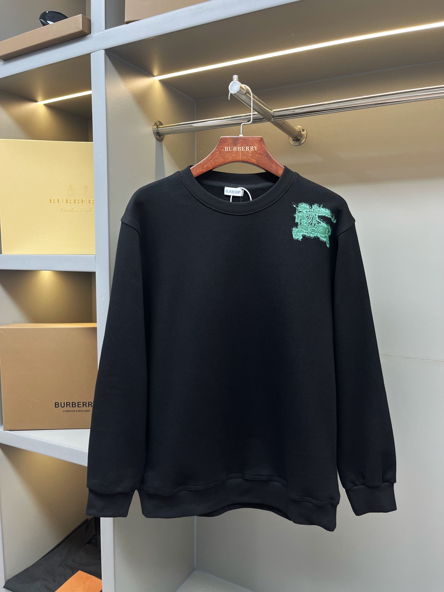 🅱️ Sudadera de algodón de cuello redondo con logotipo de caballero ecuestre. [Producto estrella de BUR, tesoro de la t…