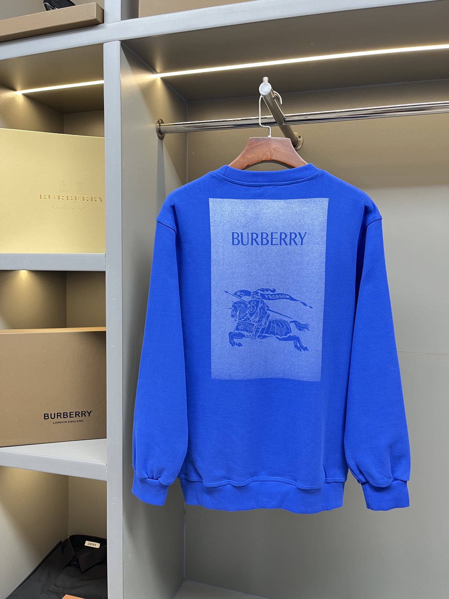 🅱️ Sudadera de algodón de cuello redondo con estampado de caballero ecuestre en la espalda. Canal exclusivo de BUR, su…