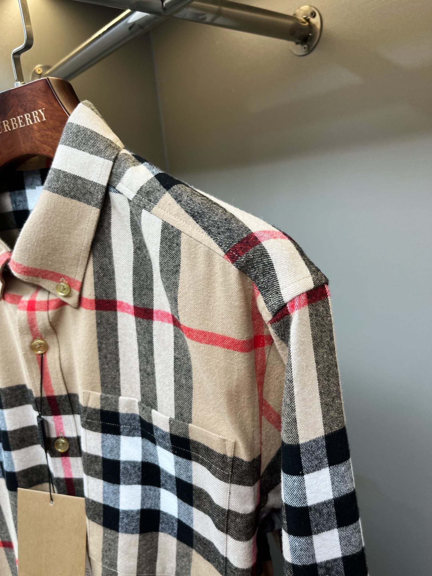 CJCR 🅱️BBR Flannel Pocket Shirt: New French Velvet, Monochrome, Unique Design & Comfort - 图片 5