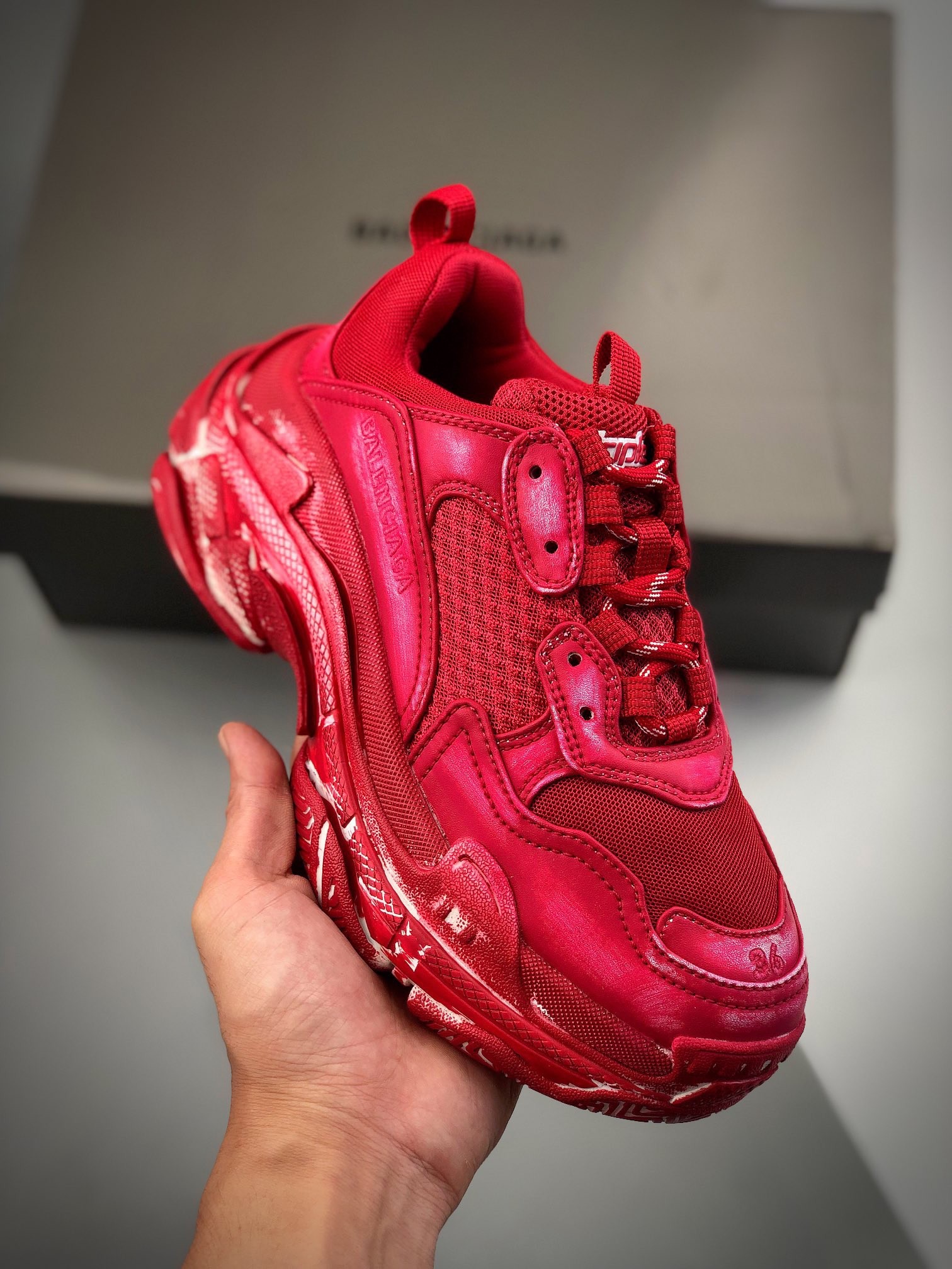 特价清货原400+纯原BALENCIAGADefenderRubberPlatformSneakers巴