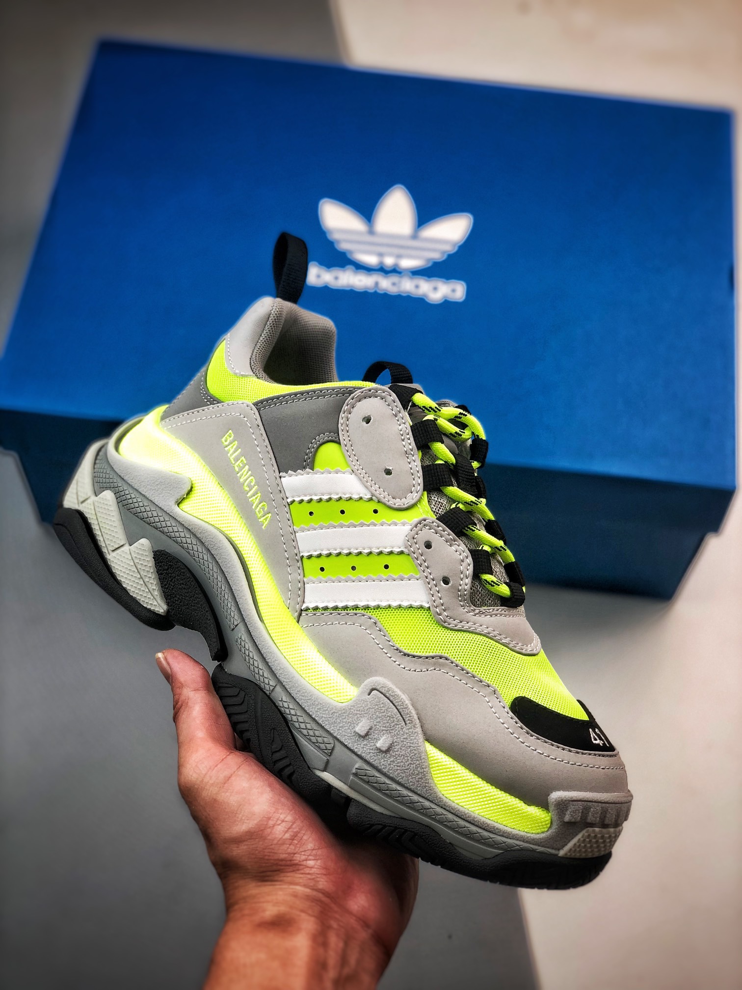 特价清货原400+纯原BALENCIAGADefenderRubberPlatformSneakers巴