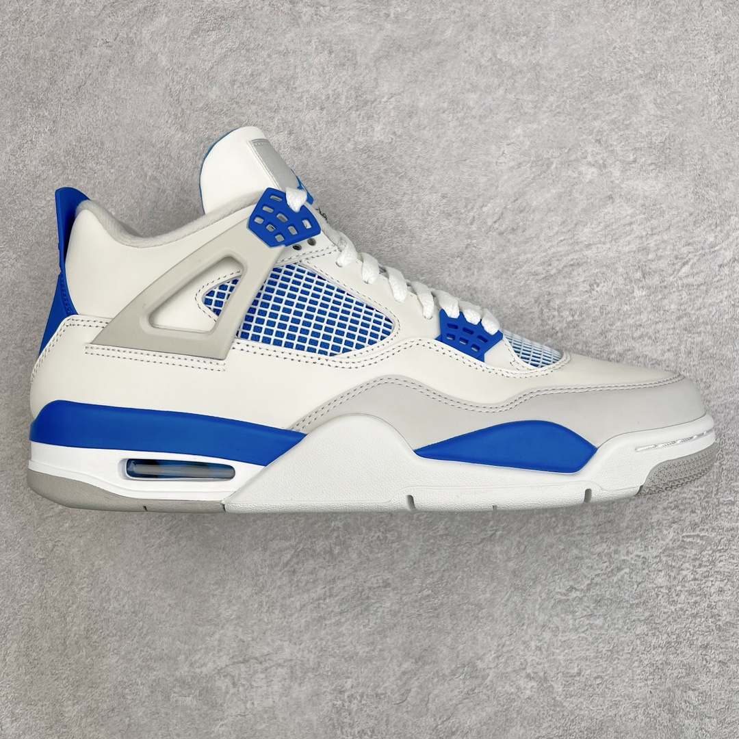 #S版纯原 Air Jordan AJ4 Retro 白宝蓝 308497-105 耗时半年巨作 全套原纸板楦头开发 原厂特供皮料加持 确保原汁原味 完美呈现四代版型 一比一鞋头弧度高度鞋身弧度 数据细节工艺流程均保持原鞋一致 原厂TPU网格鞋带扣 正确内里网布 菱角分明不变形无多余毛边 柔软性质感一致于原鞋 原厂织唛标 原厂飞人电绣工艺 尾指中部跳三针 独家绑鞋带手法 印刷中底布 四线拉帮 米色美纹纸贴合固定 进口港宝加持 后跟自然饱满 全鞋荧光划线卡点 追求极致完美 每一双都是工艺品 多重QC质检 超越公司货的品控标准 实实在在的免检产品 编码:by2936040