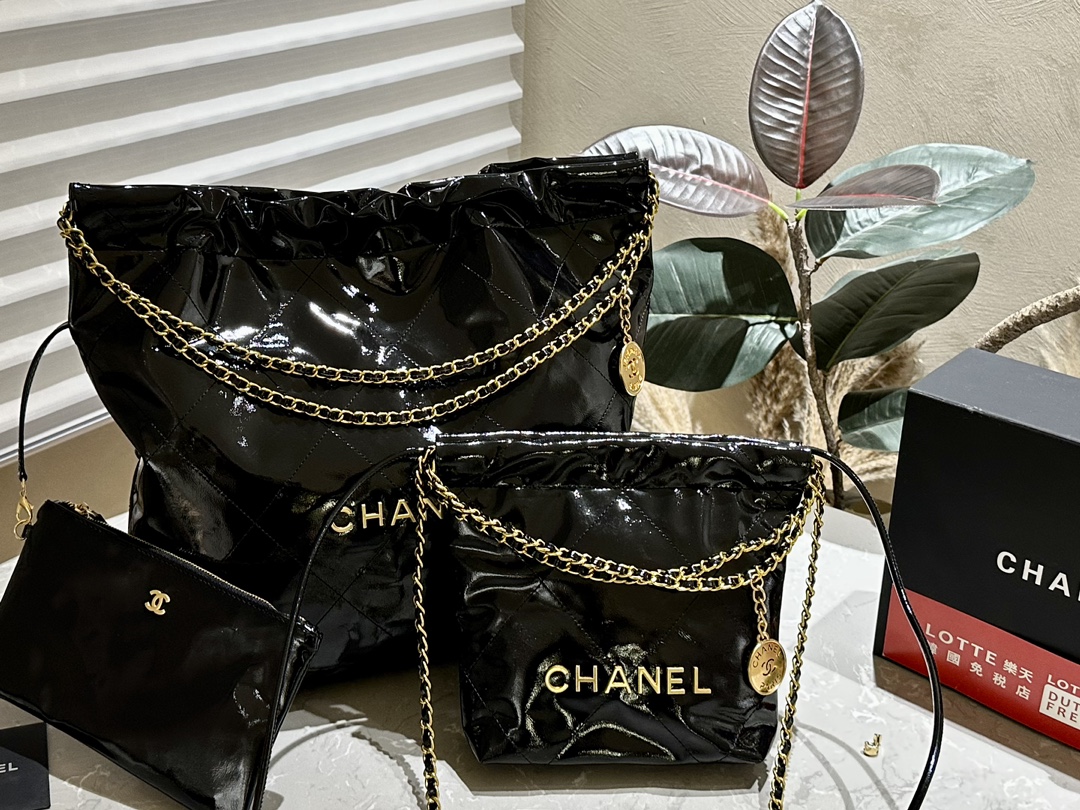 Beste Luxus -Replik
 Chanel 2.55 Taschen Handtaschen Umhängetaschen  & Schultertaschen Schwarz Gold Gelb Offene Arbeiten Rindsleder Lackleder Frühling/Sommer Kollektion Vintage Lässig