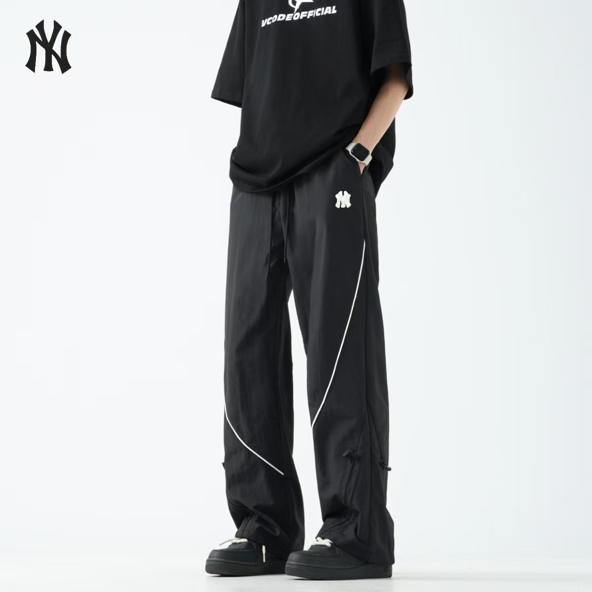 MLB Kleidung Pants & Hosen Schwarz Stickerei Unisex Fashion