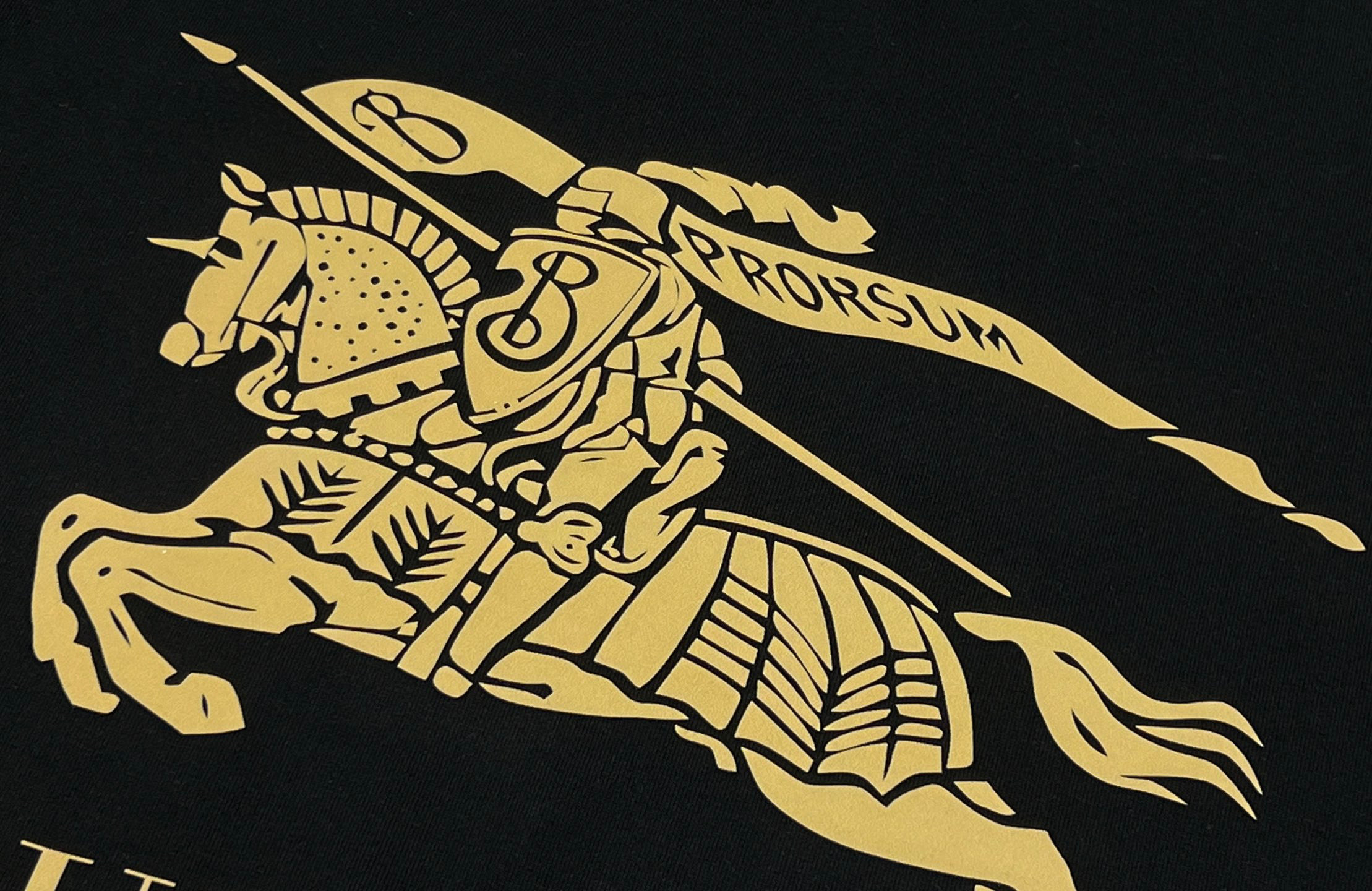💰85
👑新款短袖上新🆕25ss夏季新品BURBERRY 🐎巴宝莉骑士tee，经典永流传，简直是时尚圈的“常青树”🌲

260g双纱面料，质感直接拉满💯  软糯又挺括，贴身穿像被云朵轻轻包裹☁️  厚度刚好，四季穿都很奈斯，不会软塌塌没型，高级感拿捏～

经典骑士图案🏇  金色印花超精致，战马奔腾的设计，自带英伦贵族气场，走在街上，回头率爆棚📸  不管是搭牛仔裤走休闲风，还是配西装裤凹轻商务造型，都能稳稳hold住，轻松拿捏各种风格切换✨

印花工艺也很绝，久洗不易脱落、开裂，经得住时间考验⌛️  就像巴宝莉的品牌魅力，历久弥新，穿个几年依旧是衣柜里的“宝藏单品”💎

喜欢经典款、追求品质的宝子，别错过！穿上它，你就是行走的时尚教科书，把高级感焊在身上～

颜色：黑色/白色
尺码：M  L  XL  2XL

M：胸围54  肩宽52   衣长70   袖长22.5
（建议身高170-173厘米）
（建议体重110-135斤）
L：胸围 56  肩宽54   衣长72  袖长23
（建议身高173-175厘米）
（建议体重135-160斤）
XL：胸围58  肩宽56  衣长74  袖长23.5
（建议身高175-180厘米）
（建议体重160-185斤）
2XL：胸围60  肩宽58  衣长76   袖长24 
（建议身高180-185厘米）
（建议体重185-210斤）
👑温馨提示:手工平铺测量，误差在1-2cm内属于正常范围
