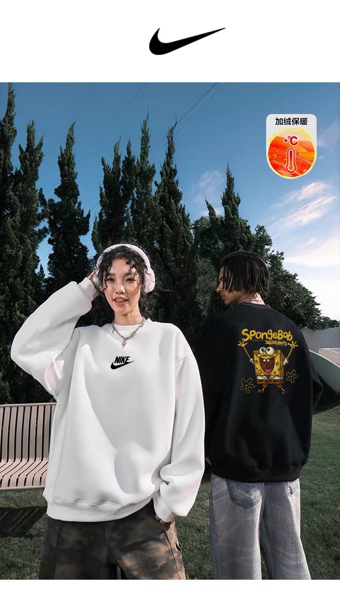 💰185
NIKE 耐克海绵宝宝系列 spoogebob加绒保暖 圆领卫衣 男女同款
采用原版定制420g轻氧棉面料内里超重磅设定 银狐绒加绒内里 索温蓄热 不惧寒冷
搭配原版320g 2x2螺纹 高密拼接不易变形。
原版领标 吊牌 一应俱全 品质升级。
颜色:黑/白
尺码:M L XL(尺码表图9)
注:
落肩袖设计 版型偏大
平时穿衣习惯偏合身 建议选小一码