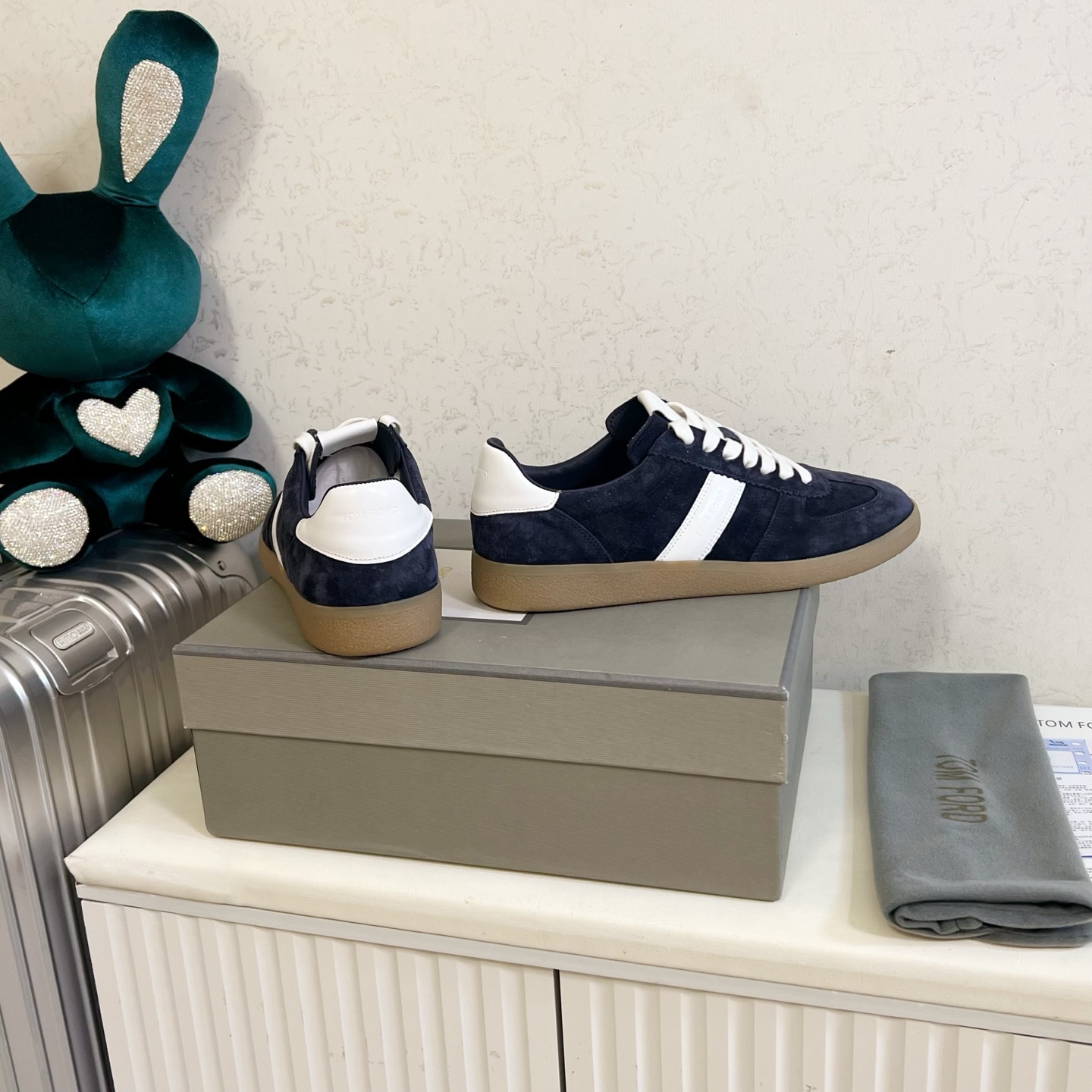 Navy and White Low-Top Sneakers