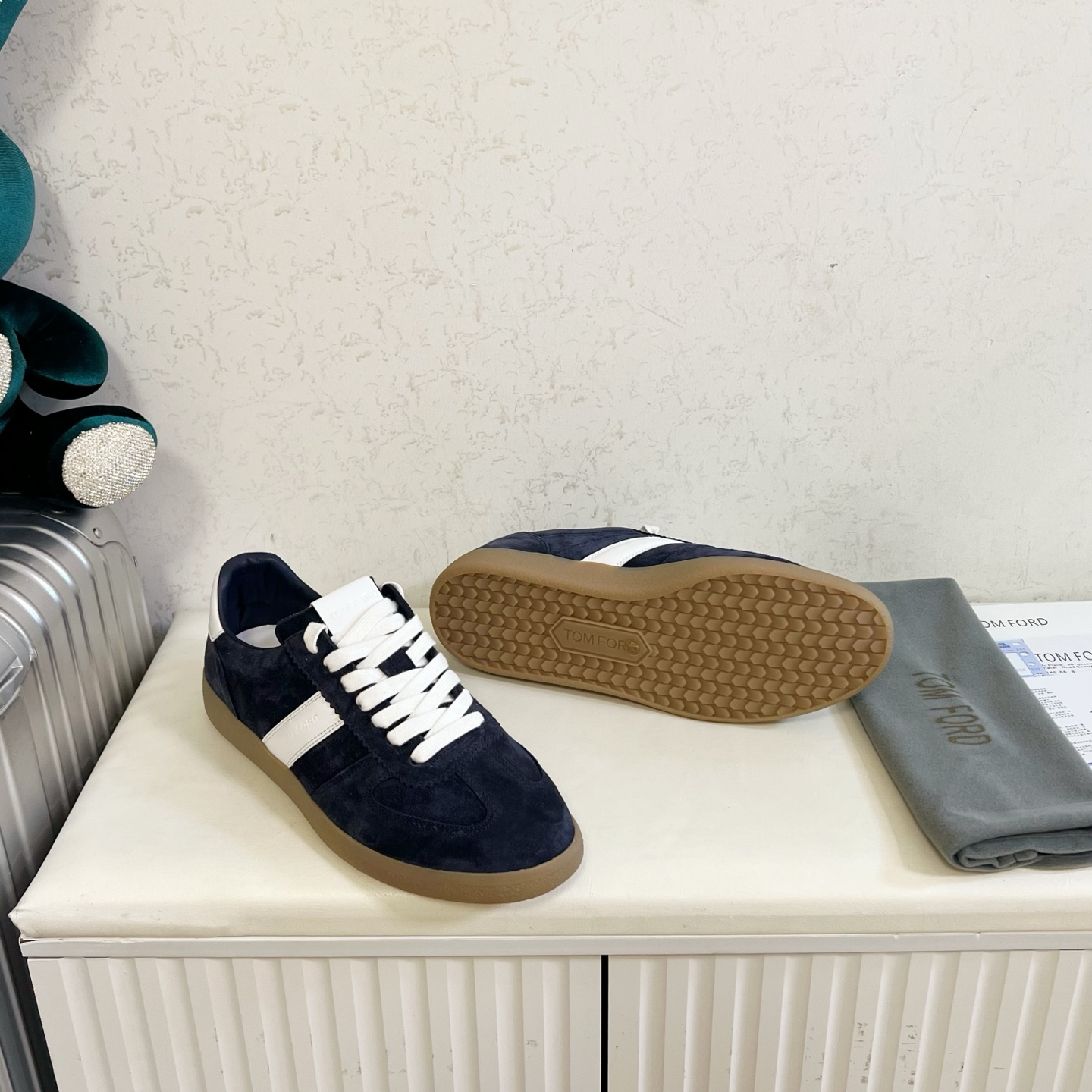 Navy and White Low-Top Sneakers