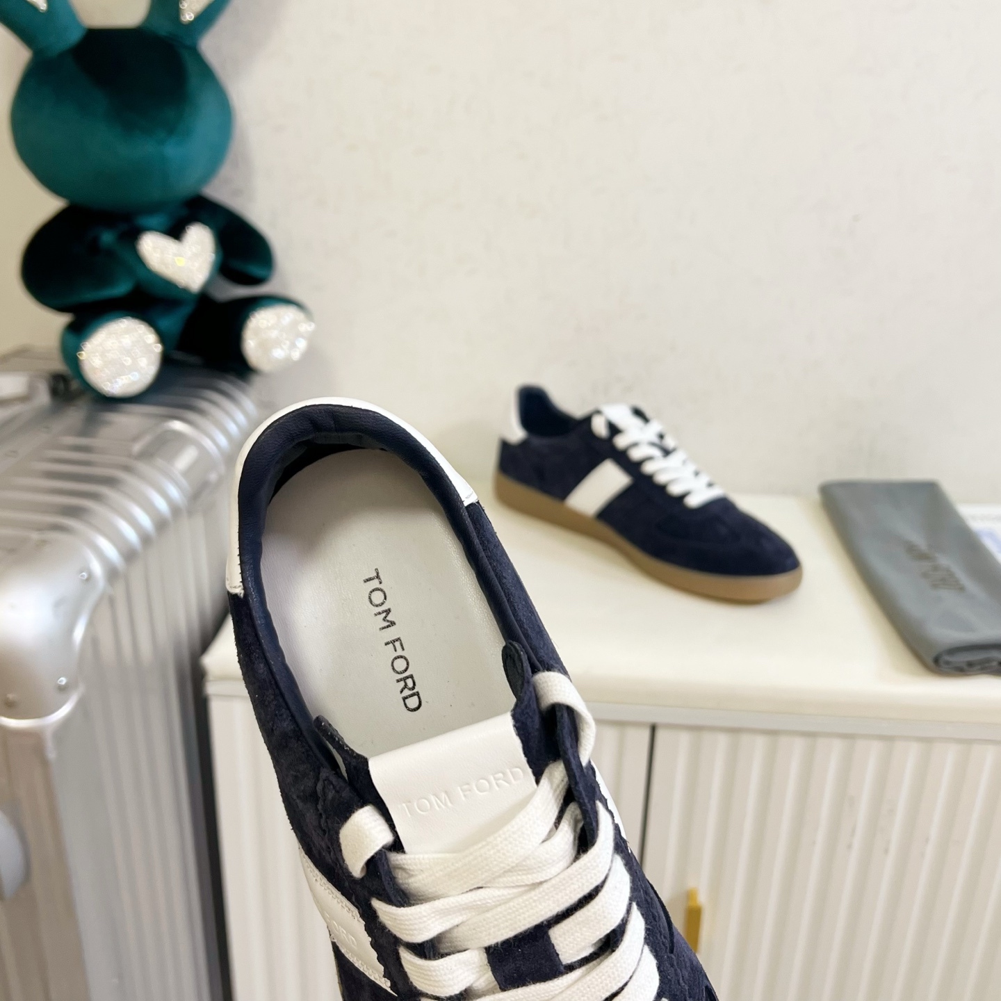 Navy and White Low-Top Sneakers