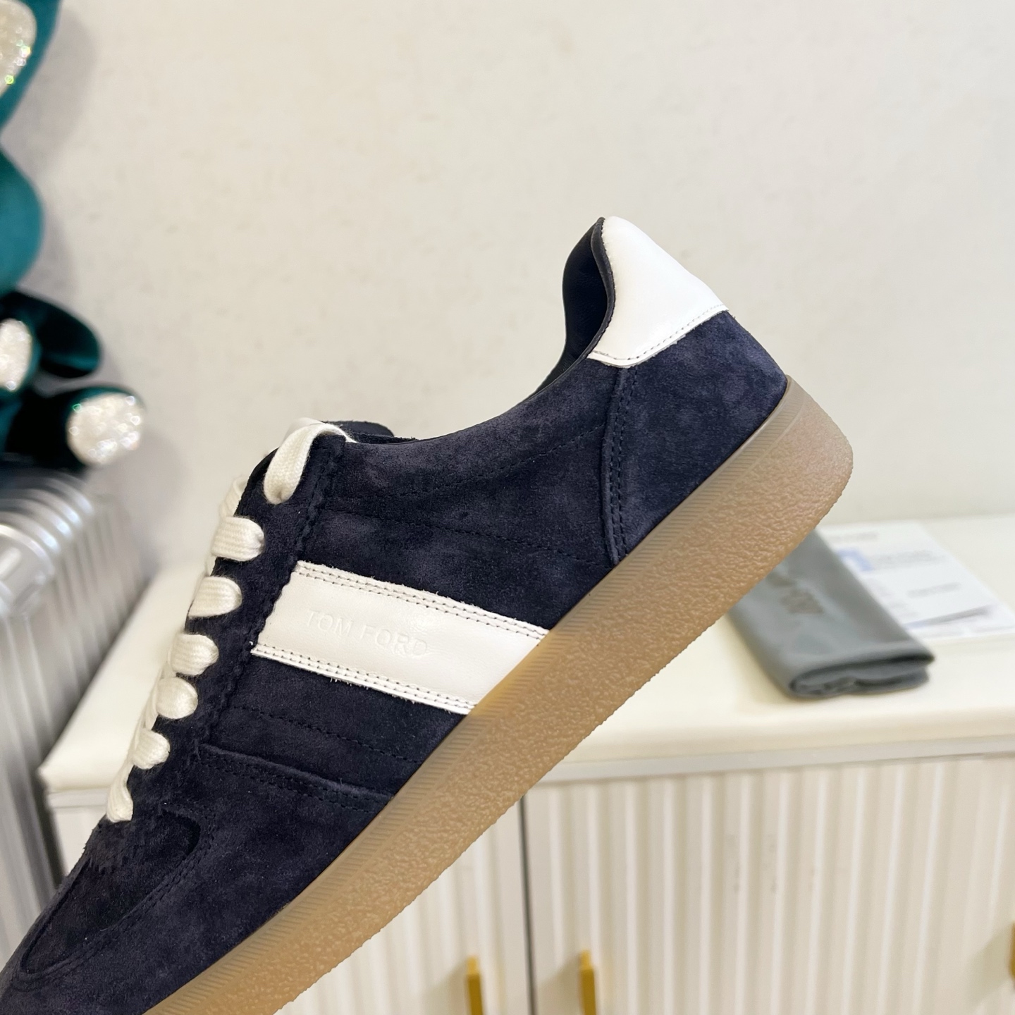 Navy and White Low-Top Sneakers