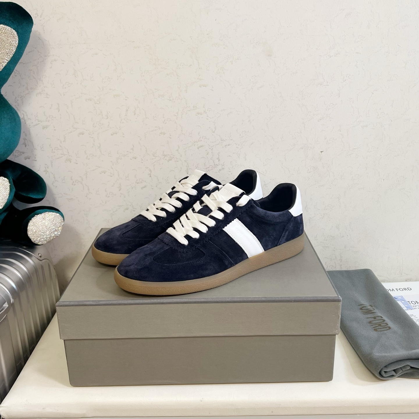 Navy and White Low-Top Sneakers