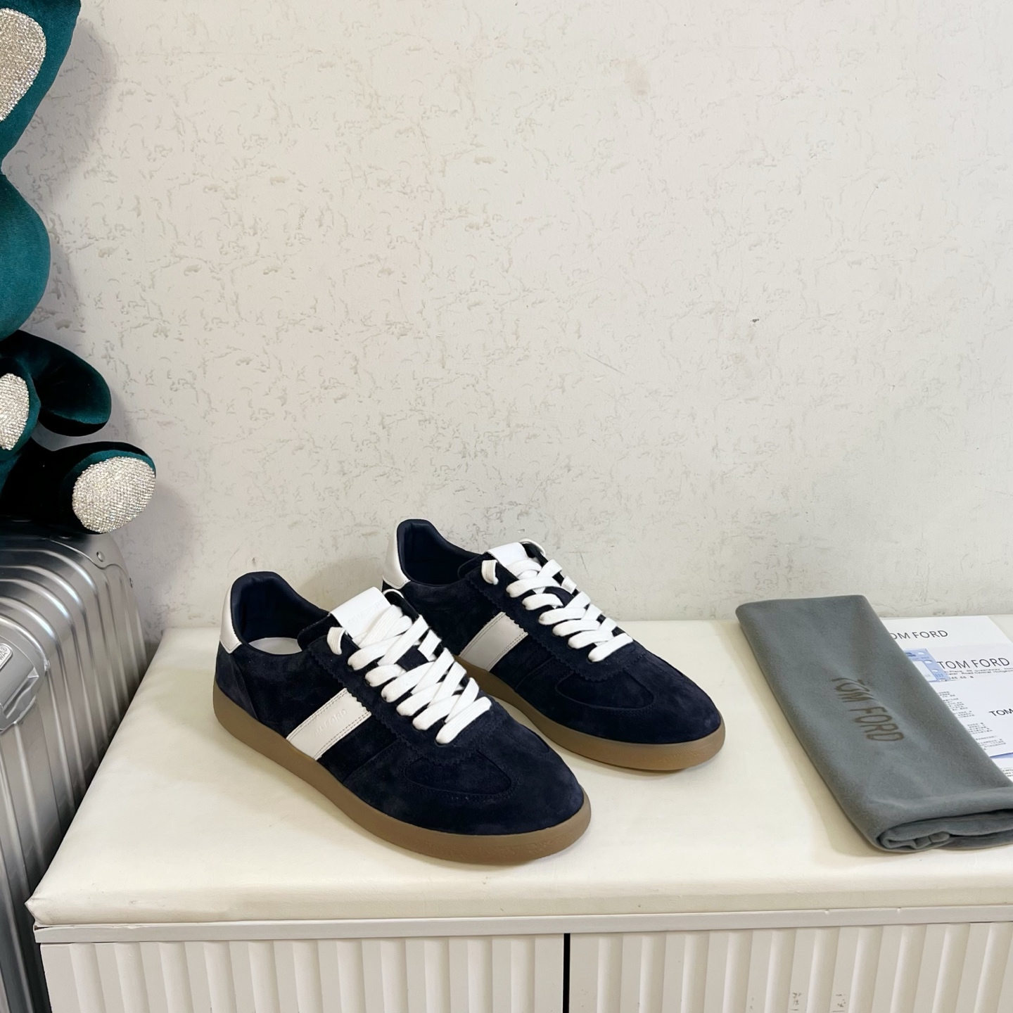 Navy and White Low-Top Sneakers