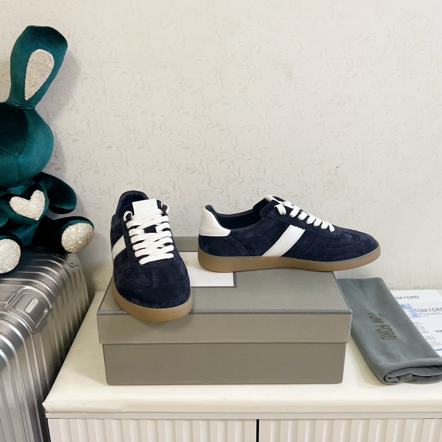 Navy and White Low-Top Sneakers