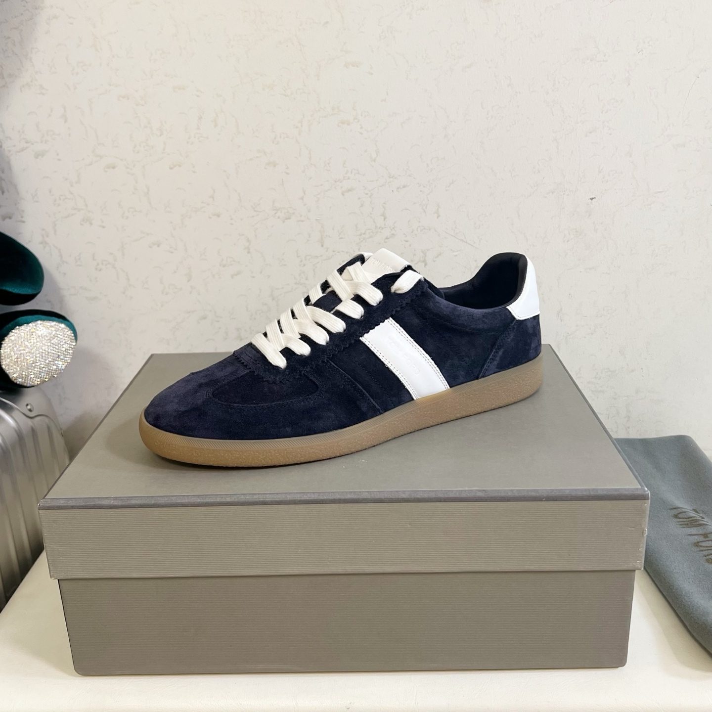 Navy and White Low-Top Sneakers