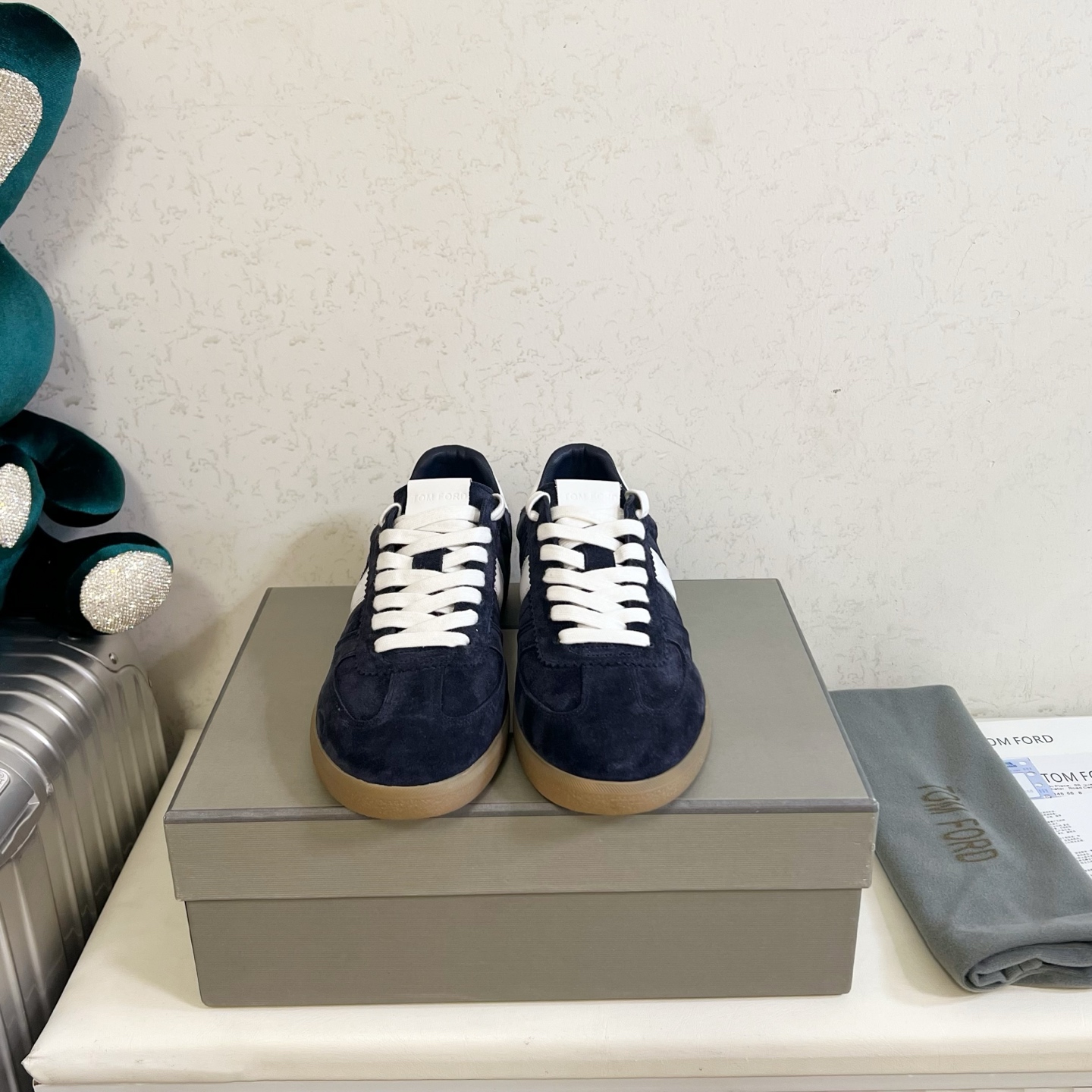 Navy and White Low-Top Sneakers