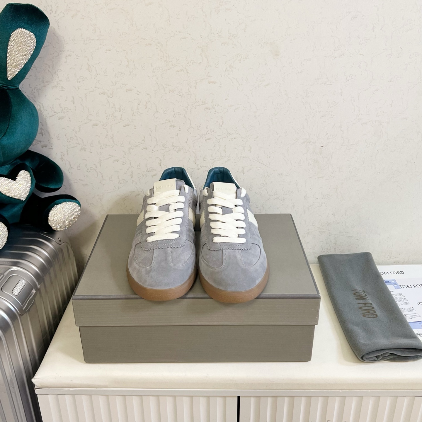 Grey and White Low-Top Sneakers