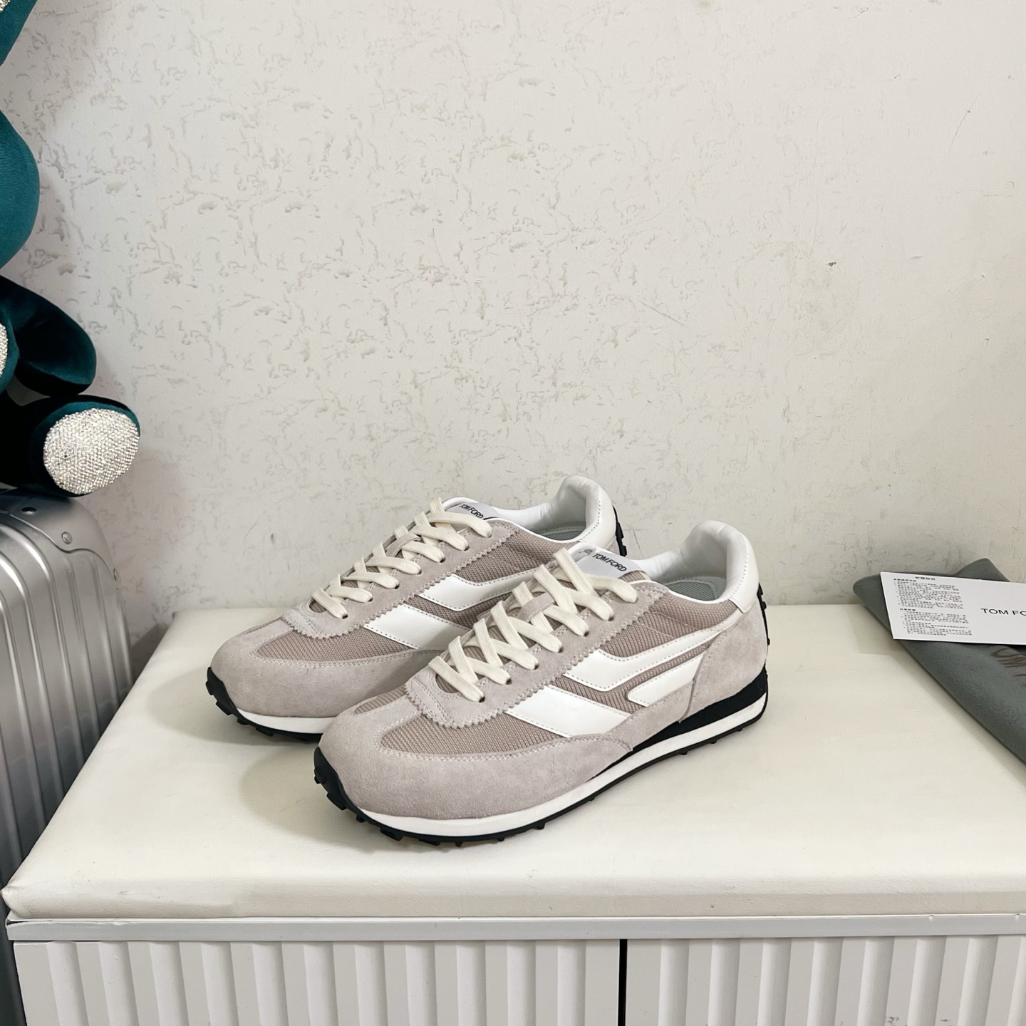 Tom Ford Grey and White Sneakers
