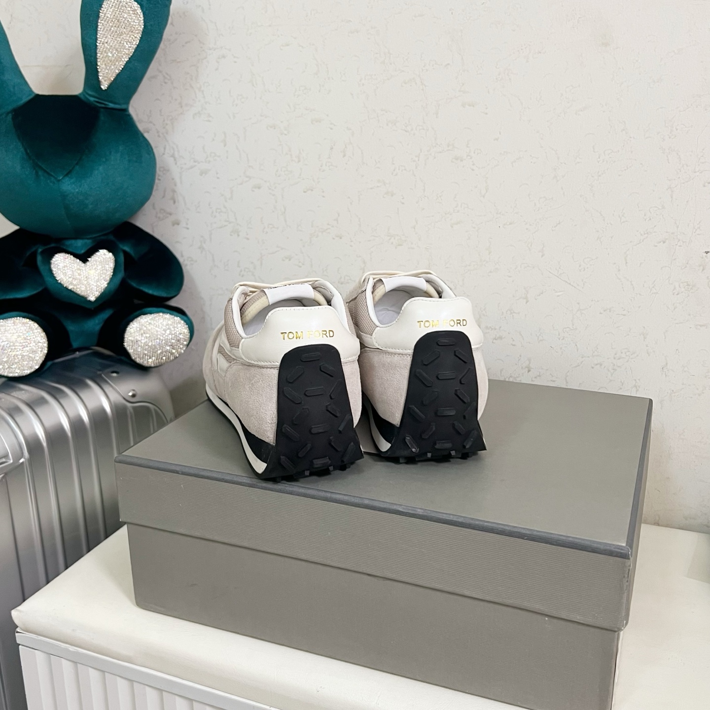 Tom Ford Grey and White Sneakers