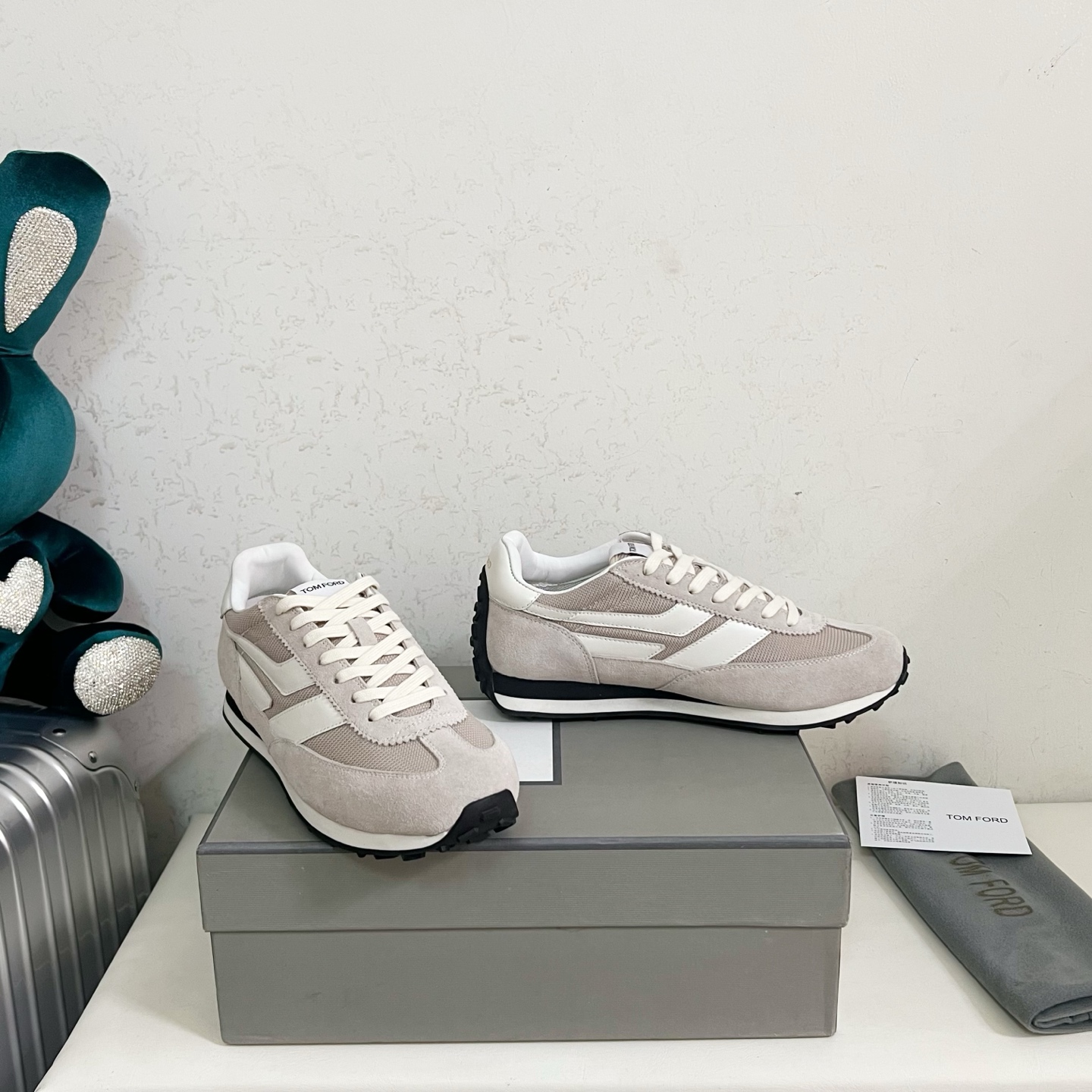 Tom Ford Grey and White Sneakers