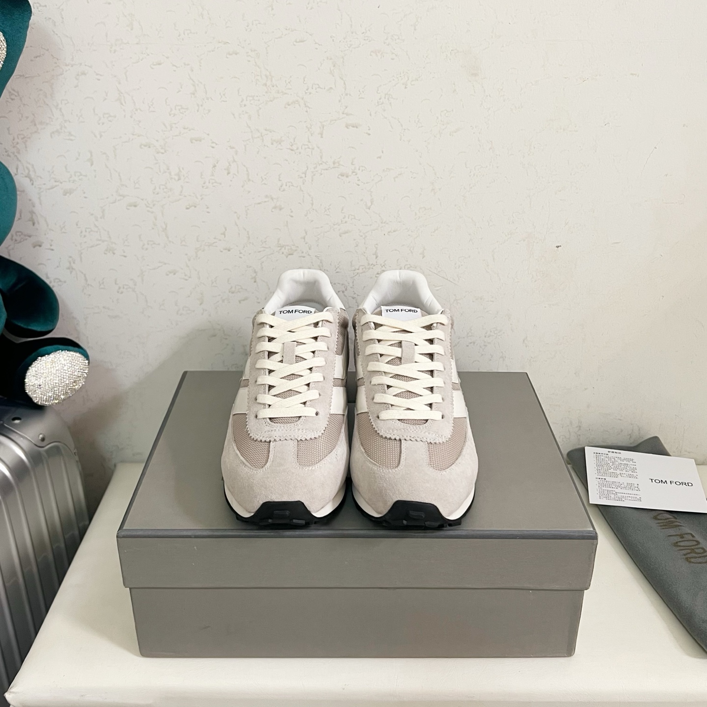 Tom Ford Grey and White Sneakers