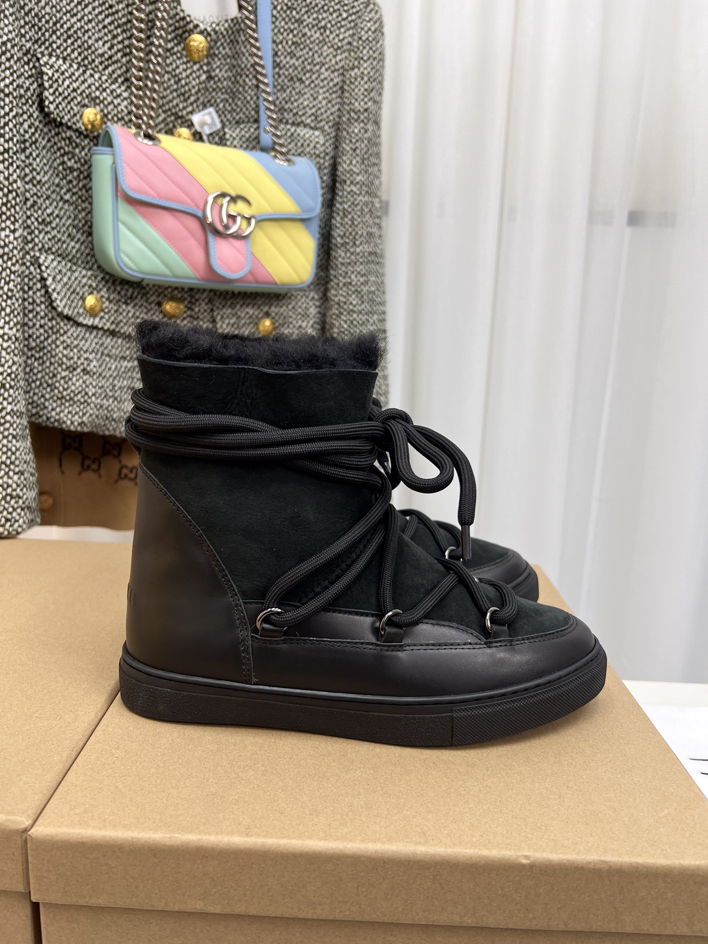 “INUIKII 2023 High-End Snow Boots: Genuine Leather, Real Wool, Durable Rubber Sole” - 图片 4