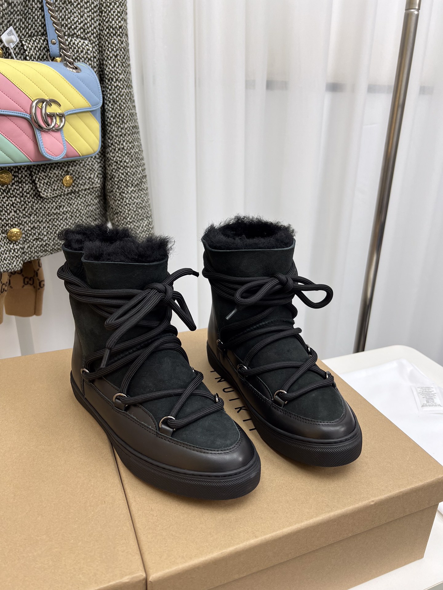 “INUIKII 2023 High-End Snow Boots: Genuine Leather, Real Wool, Durable Rubber Sole” - 图片 3