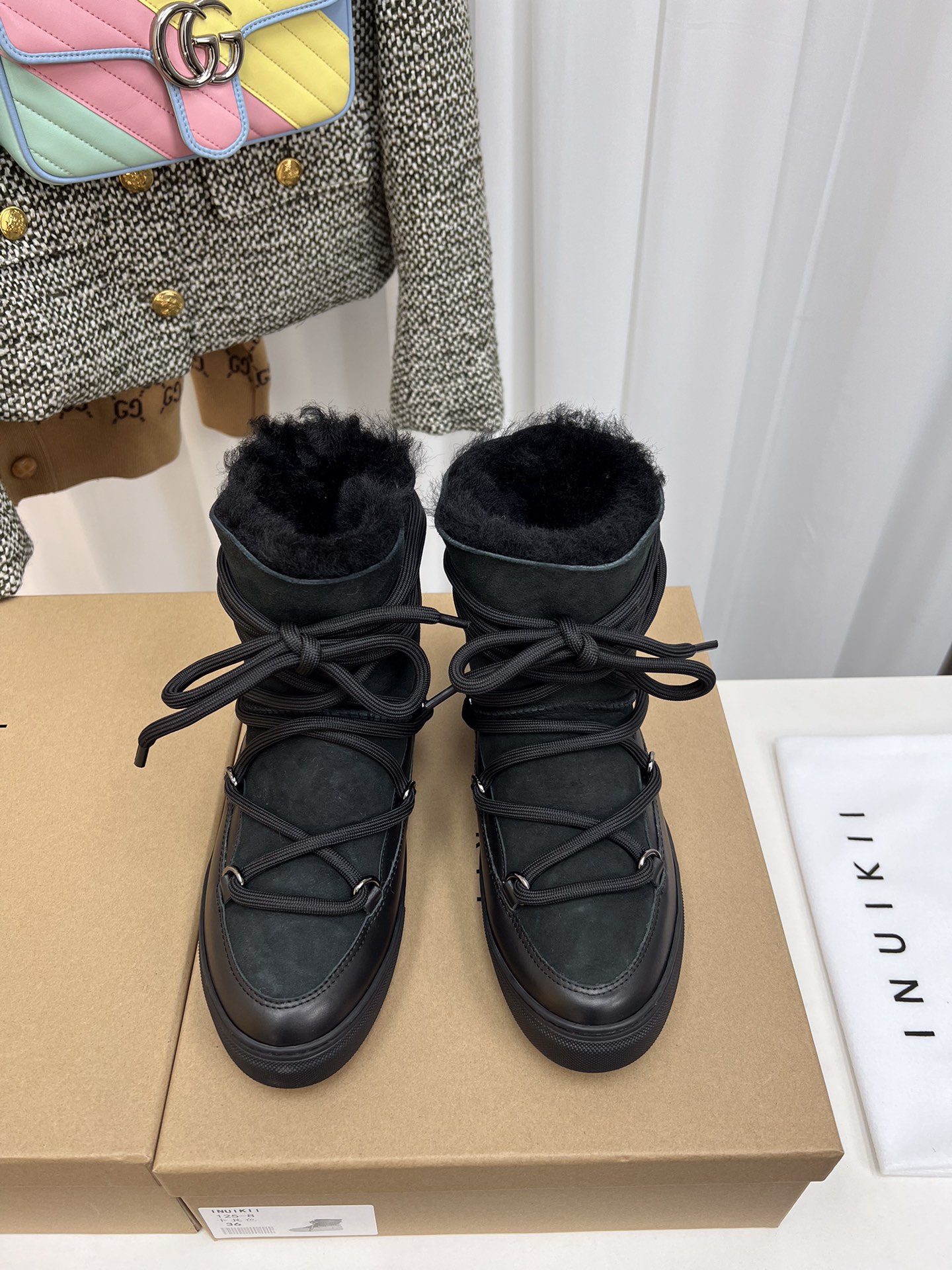 “INUIKII 2023 High-End Snow Boots: Genuine Leather, Real Wool, Durable Rubber Sole” - 图片 2