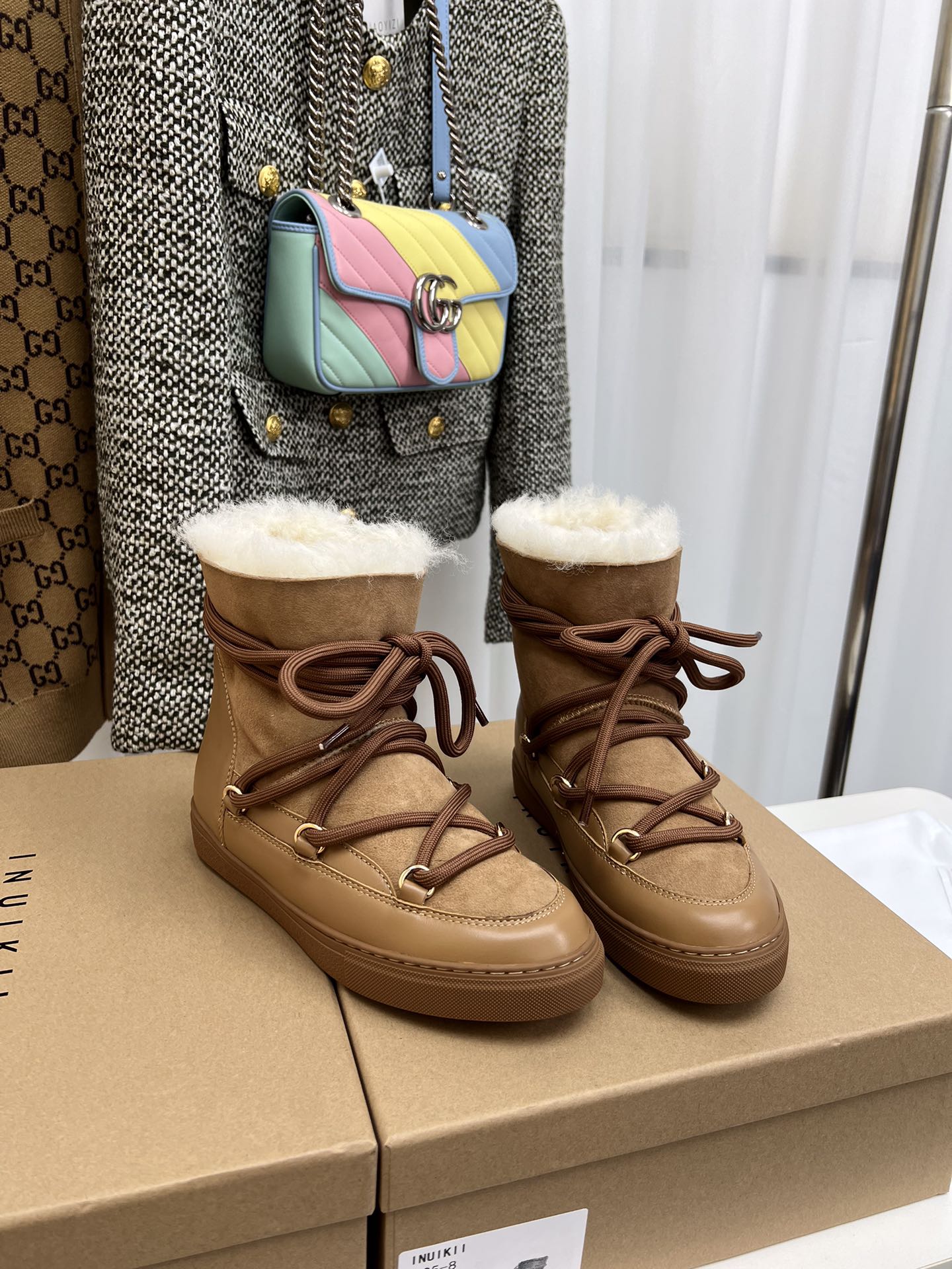“INUIKLL2023s High-End Snow Boots: Genuine Leather, Wool Lining, Durable Rubber Sole” - 图片 3