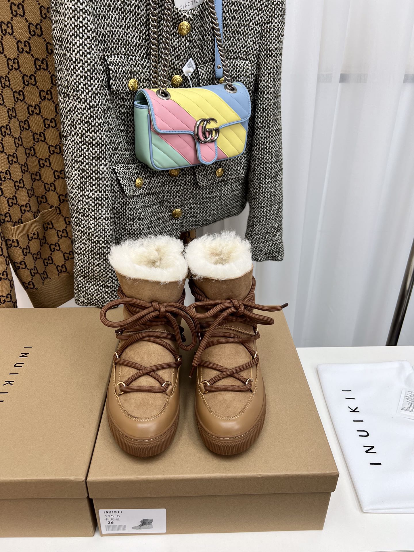 “INUIKLL2023s High-End Snow Boots: Genuine Leather, Wool Lining, Durable Rubber Sole” - 图片 1