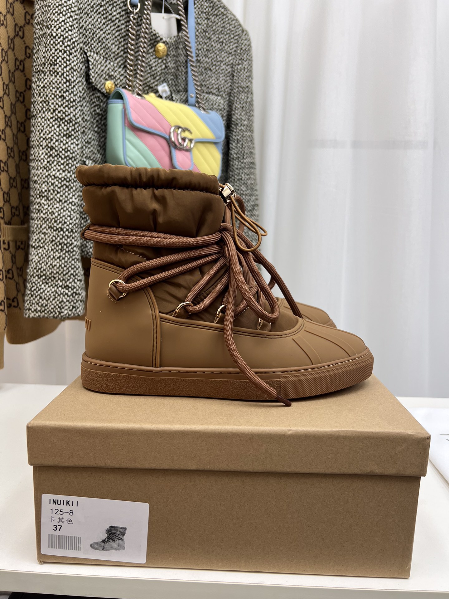 INUIKLL2023 Snow Boots: High-End Waterproof Feathers, Durable Rubber Sole, 40 Coders. - 图片 2