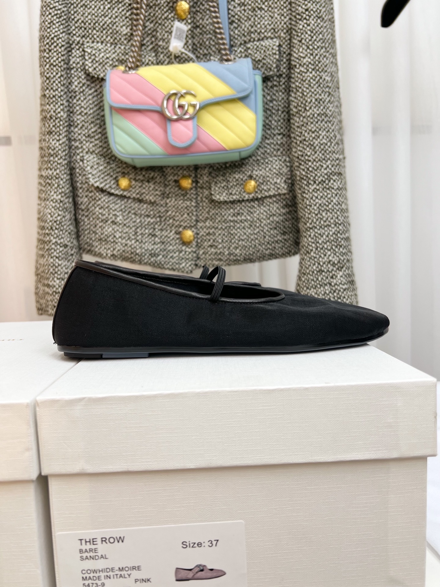 New French-Style Gauze Flat Shoes with Sheepskin Insoles and Dropping Glue Soles - 图片 9