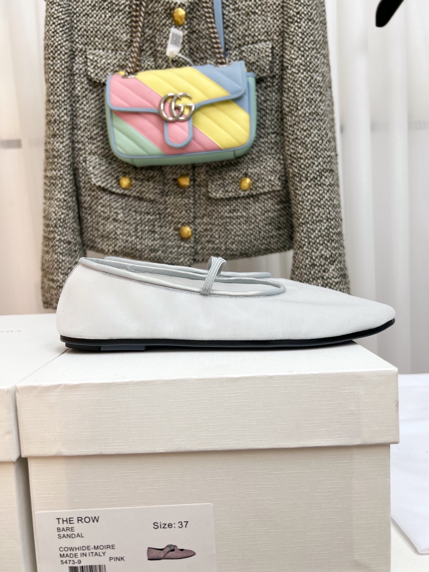 New French-Style Gauze Flat Shoes with Ventilation and Sheepskin Insoles – P425 Summary - 图片 3