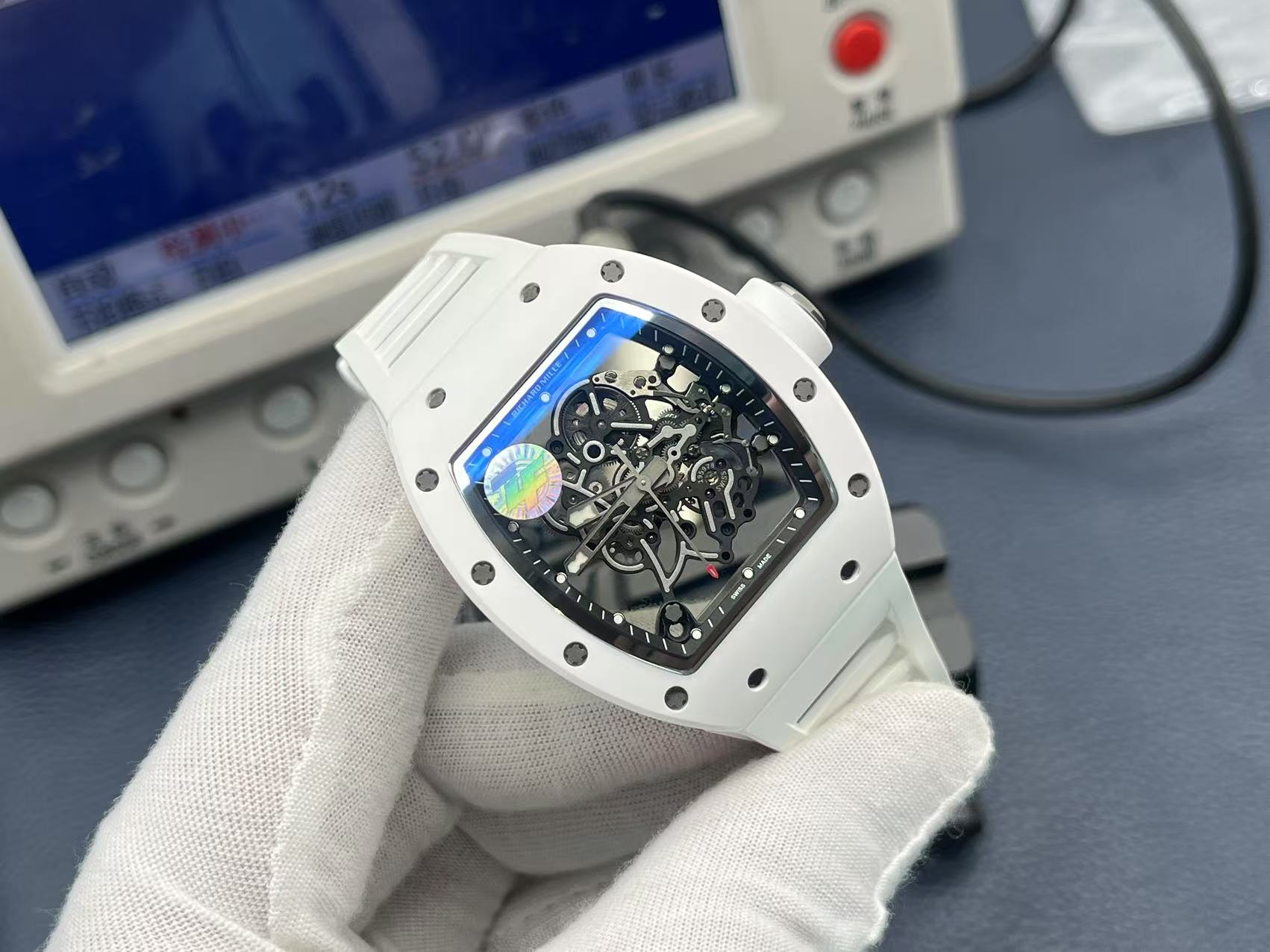 NO:156866,ZF Factory wall crack recommendation The highest version of the market Richard Des is currently the most suitable version of RM55, the customized version of RM.RMUL3 integrated movement, the hour wheel and the split wheel move with the right time, ultra-light full-body ceramic!  ZF craftsmanship masterpieces welcome to taste it!  ,19860909ZF Factory墙裂推荐 市场最高版本 理查.德目前最对版的RM55,定制版RM.RMUL3一体机芯,时轮和分轮随着对时而运动 超轻全身陶瓷！ZF匠心力作 欢迎各位表友品鉴！,,Watch