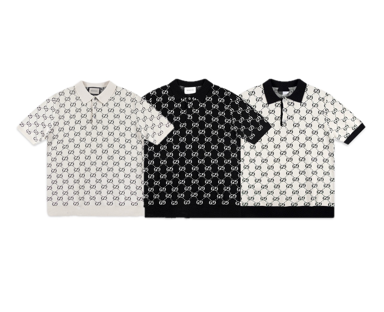 Gucci-24 Fashion Card: Lettered Knit Polo Shirt in Sizes S-XL, Great Deal! - 图片 8