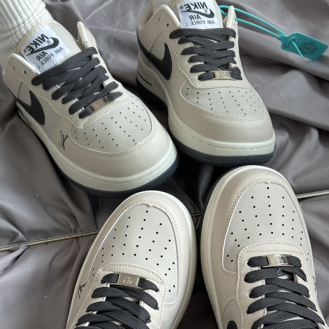 万胜出厂价:67💰空军一号♻️二层皮系列,原盒真标 Nk Air Force 1 Low AF1 空军一号低帮 LV灰色 码数36-44 男女现货