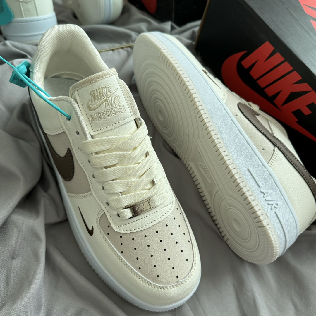 万胜出厂价:67💰空军一号♻️二层皮系列,原盒真标 Nk Air Force 1 Low AF1 空军一号低帮 奶茶棕 码数36-44 男女现货