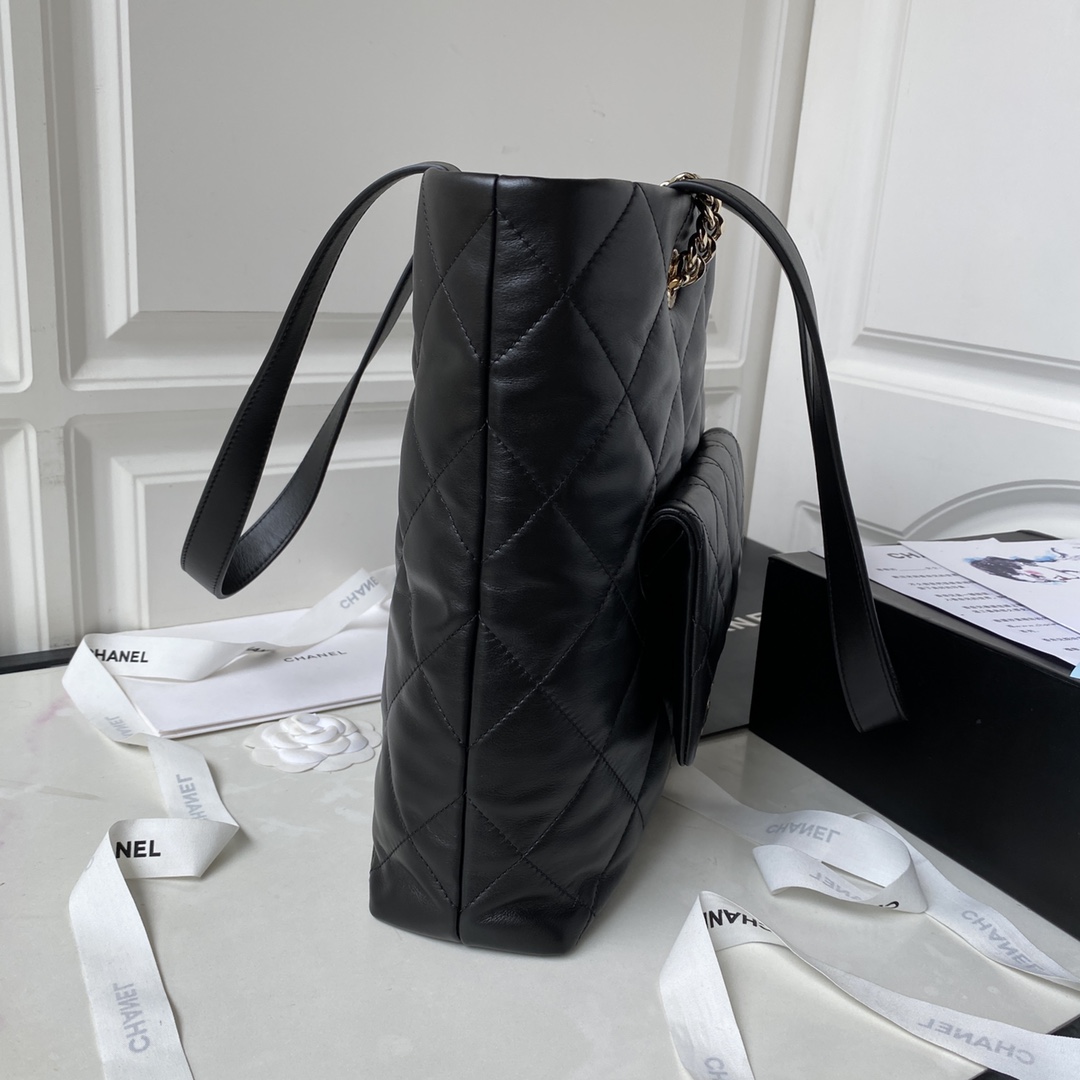 CHANEL 23P⚜️AS4359 ✨23BAG Tote 意大利🇮🇹一级【GR】小牛皮 前面附带小袋✅手感细腻软乎,经 6