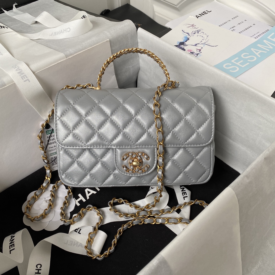 Chanel Classic Flap Bag Handbags Crossbody & Shoulder Bags Best Capucines Replica
 Black Frosted Lambskin Sheepskin Mini