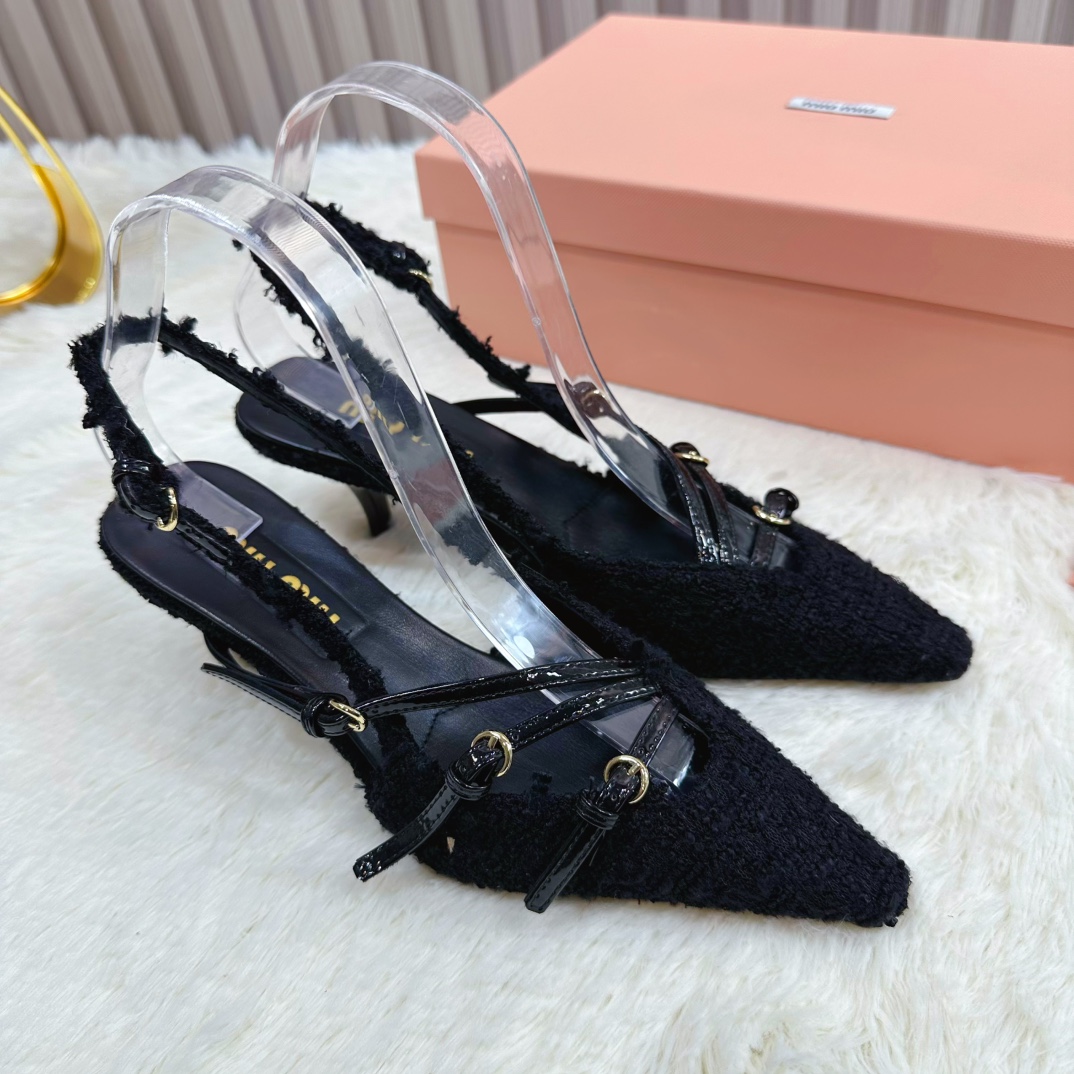 Miu Miu Women's Elegant Embellished Slingback Kitten Heel Pumps 8 i1735388422 2749 6