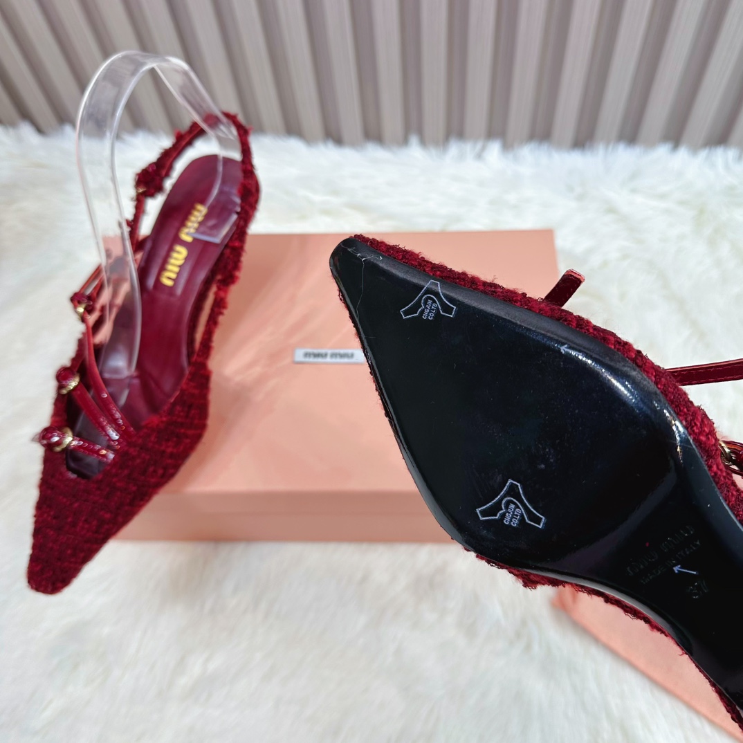 Miu Miu Women's Pointed-Toe Slingback Heels with Delicate Embellishments 10 i1735388480 2404 0