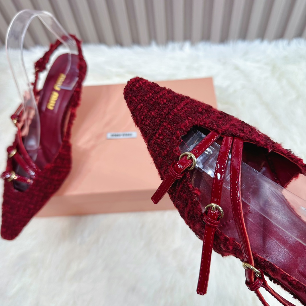 Miu Miu Women's Pointed-Toe Slingback Heels with Delicate Embellishments 8 i1735388480 8135 3