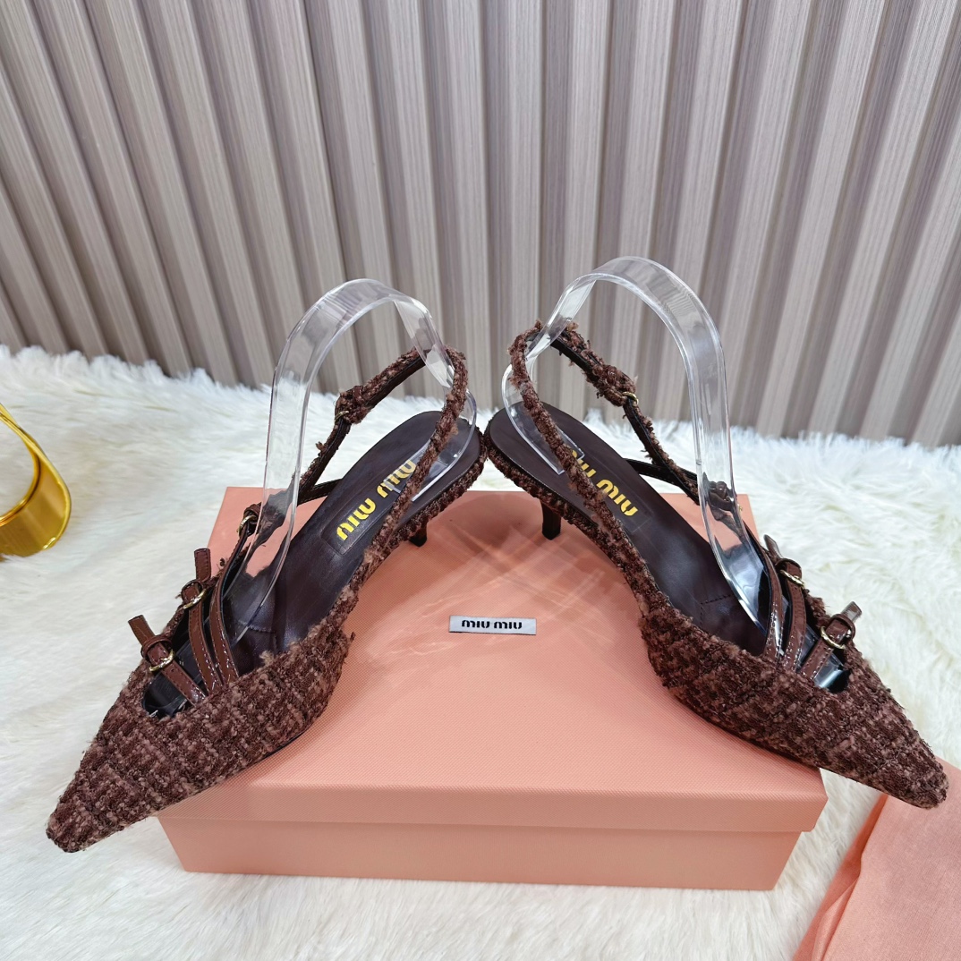 Miu Miu Women's Pointed Toe Slingback Kitten Heel Pumps - Elegant & Chic 6 i1735388505 2834 7