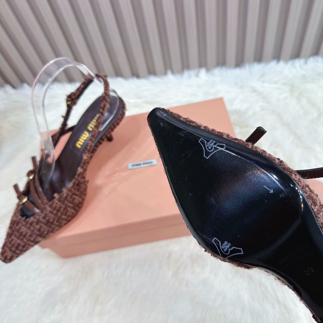 Miu Miu Women's Pointed Toe Slingback Kitten Heel Pumps - Elegant & Chic 10 i1735388505 7625 3